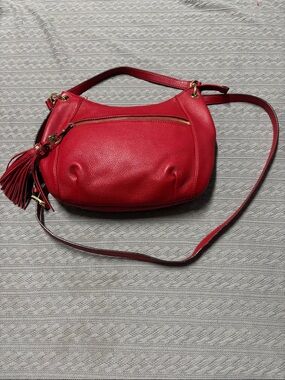 Michael Kors Red Leather Crossbody with Tassel